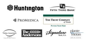 EyEvent 2016 sponsors: Huntington, Fifth Third Bank, ProMedica, The Trust Company of Toledo, Vision Associates, The Andersons, Signature Bank, N.A., Plante Moran