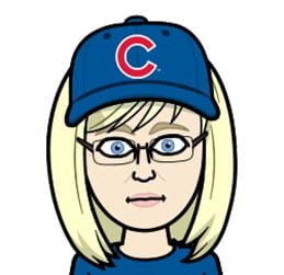 Bitmogi image f Tara Wuthrich wearing a Chicago Cubs hat